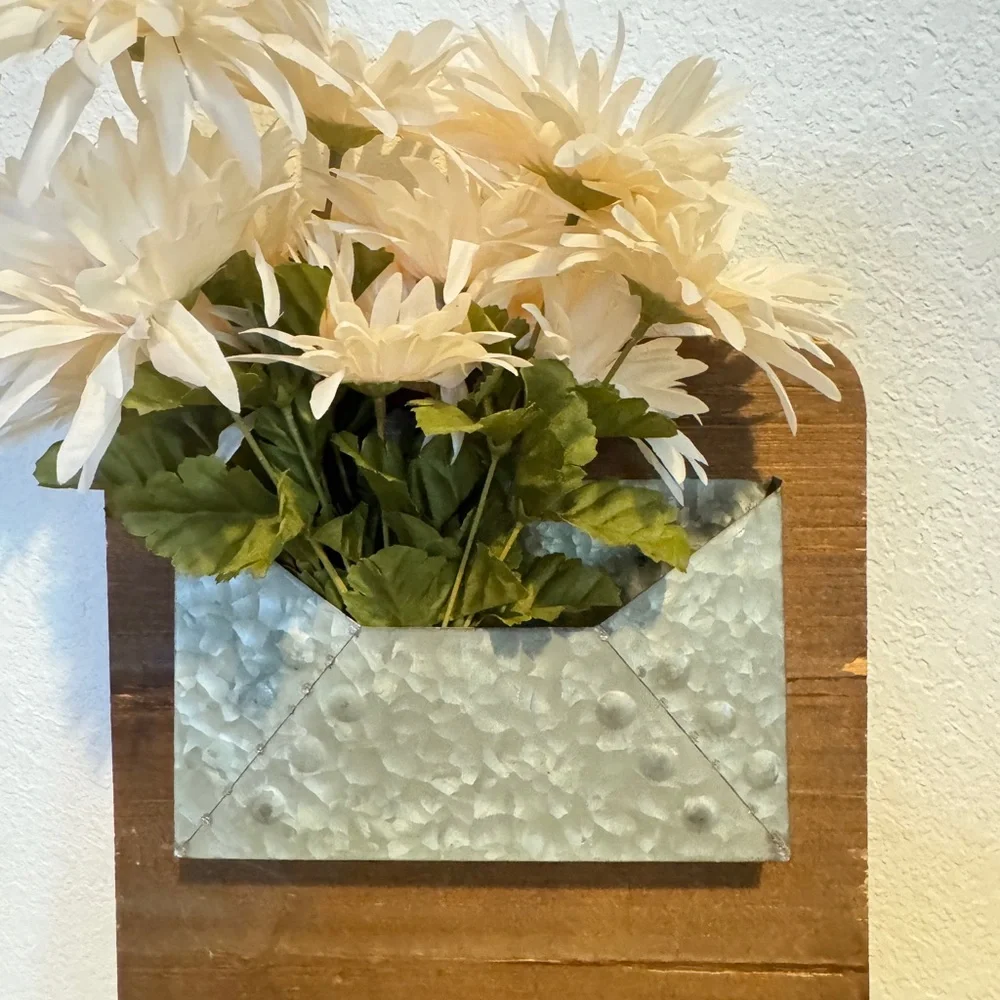 Rustic Mail and Key Holder, Chalkboard & Wall Storage Unit Entryway Organizer